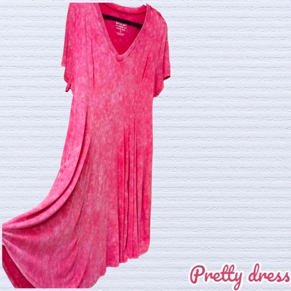 TORRID Plus Size Mini Super soft V-Neck Trapeze Dress. - Picture 4 of 15